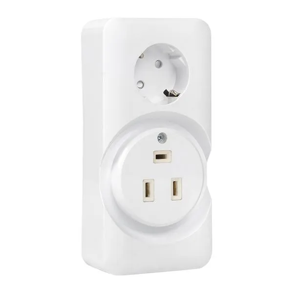 Розетка двойная (РШ/евро) 32А/16A 250В 2P+PE бел. EKF AS-250-32/16-O