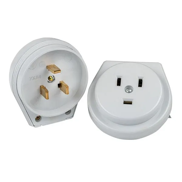 Разъем РШ-ВШ 32А 250В 2P+PE (СУ) пластиковый бел. EKF PROxima AS-250-H-02