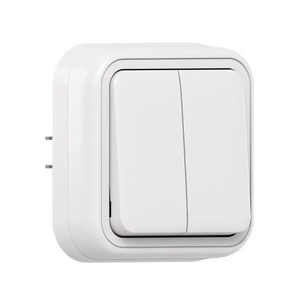 Выключатель 2-кл. СП Бронто 10А IP55 автоматические клеммы бел. EKF BT2-SWW-20