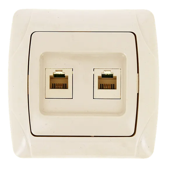 Розетка RJ-45+Phone беж. Мадрид EKF PROxima EIK01-135-20
