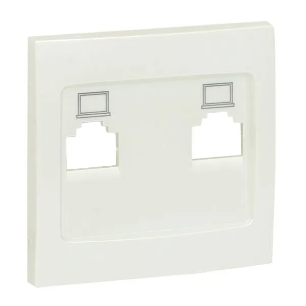 Валенсия лицевая панель розетки RJ-45 2-местная жемчуг EKF ESK02-L-035-50
