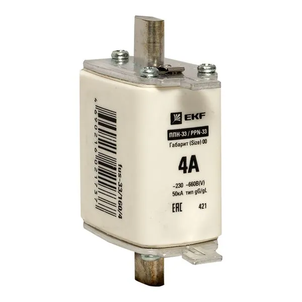 Плавкая вставка ППН-33 160/ 4А габарит 00 EKF fus-33/160/4