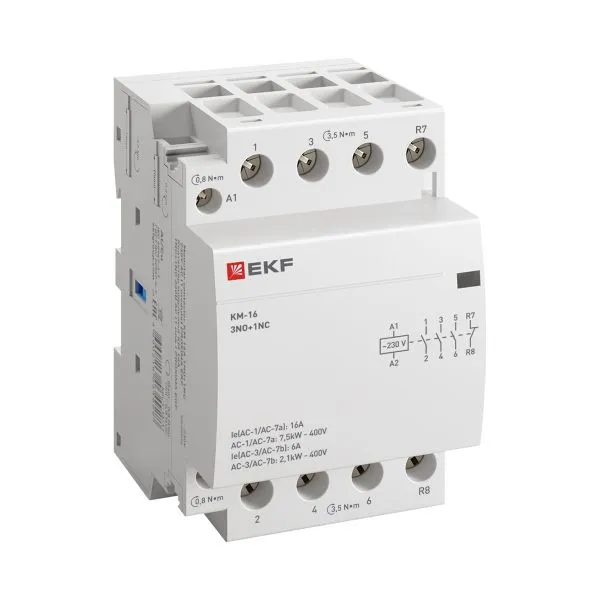 Контактор модульный КМ 16А 3NO+1NC 230В АС (3 мод.) PROXIMA EKF km-3-16-31
