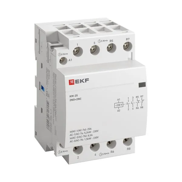 Контактор модульный КМ 25А 2NO+2NC 230В АС (3 мод.) PROXIMA EKF km-3-25-22