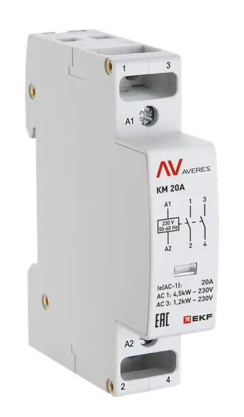 Контактор модульный КМ 20А 2NC 48В АС (1 мод.) AVERES EKF km-av-1-20-02-48V