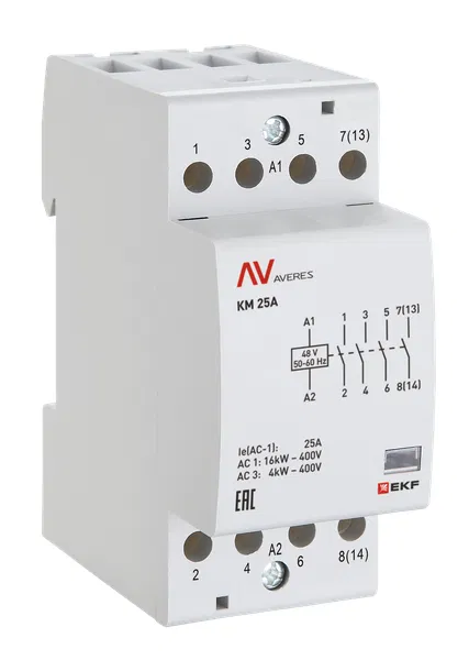 Контактор модульный КМ 40А 2NО 24В AC (2 мод.) AVERES EKF km-av-2-40-20-24V