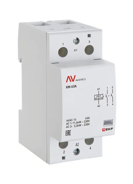 Контактор модульный КМ 63А 2NC 48В AC (2 мод.) AVERES EKF km-av-2-63-02-48V
