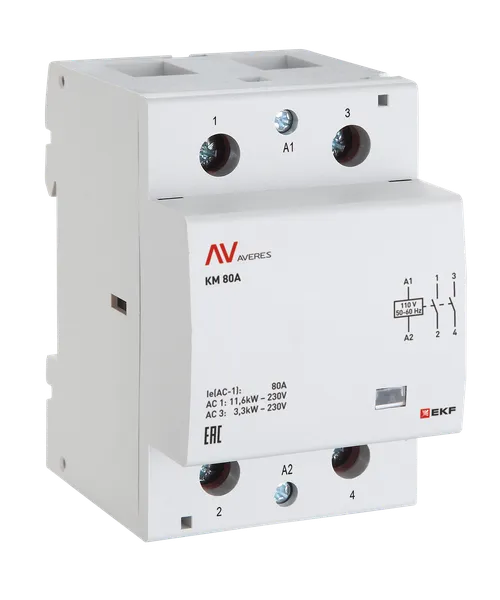 Контактор модульный КМ 100А 2NC 110В АС (3 мод.) AVERES EKF km-av-3-100-02-110V