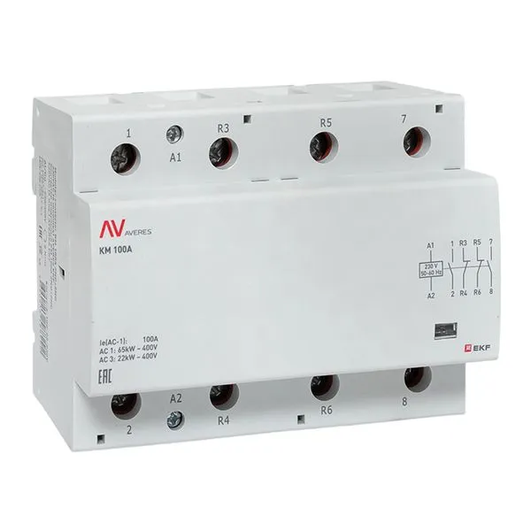 Контактор модульный КМ 100А 2NO+2NC 230В АС (6 мод.) AVERES EKF km-av-6-100-22-230V