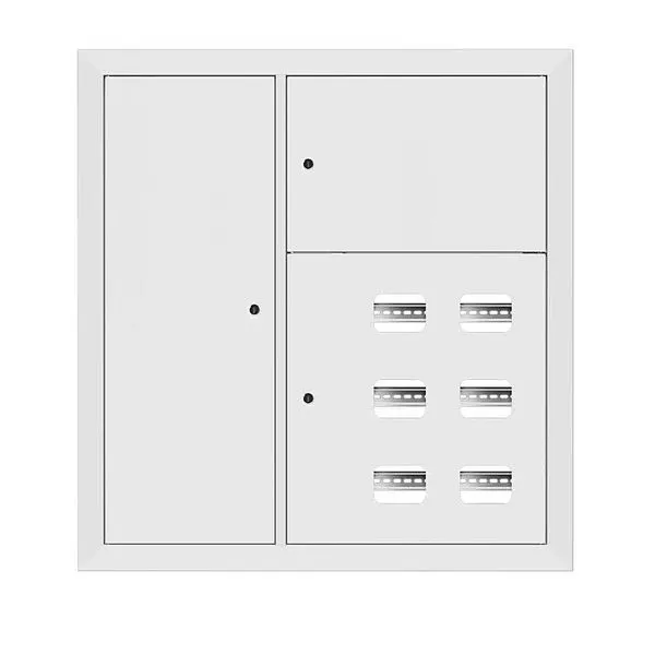 Щит этажный 6 кв. RAL9003 со слаботочным отсеком слева (1000x950x150) EKF PROxima mb29-v-6z-ral9003