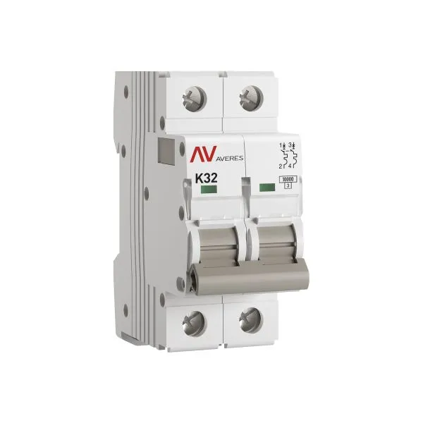 Выключатель автоматический AV-10 2P 32A (K) 10kA EKF AVERES mcb10-2-32K-av