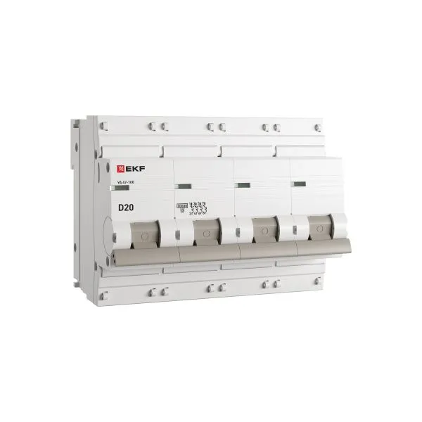 Автоматический выключатель 4P 20А (D) 10kA ВА 47-100 EKF PROxima mcb47100-4-20D-pro