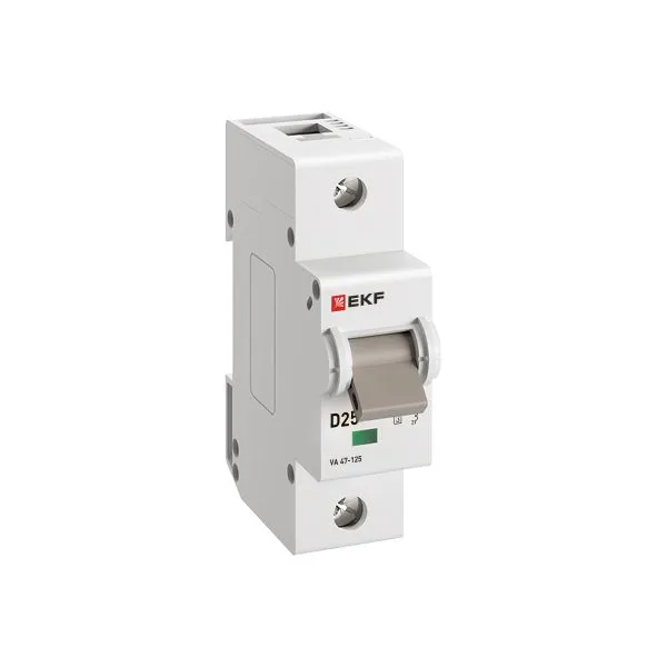 Автоматический выключатель ВА 47-125 1P 25А (D) 15кА PROXIMA EKF mcb47125-1-25D
