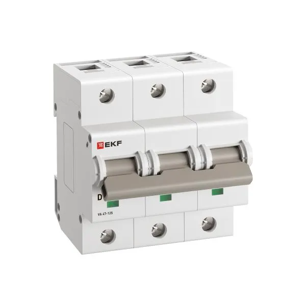 Автоматический выключатель ВА 47-125 3P 20А (D) 15кА PROXIMA EKF mcb47125-3-20D