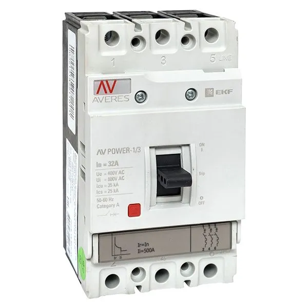 Выключатель автоматический в литом корпусе AV-POWER-1/3 32А 35кА TR EKF mccb-13-32-TR-av
