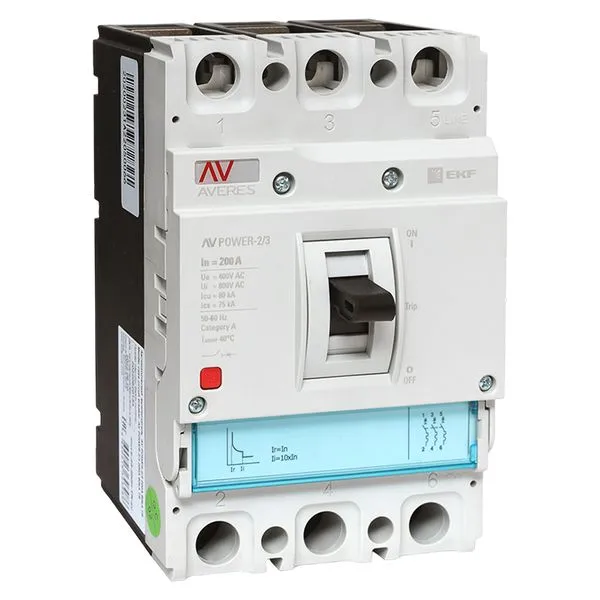 Выключатель автоматический в литом корпусе AV-POWER-2/3 200А 80кА TR EKF mccb-23-200H-TR-av