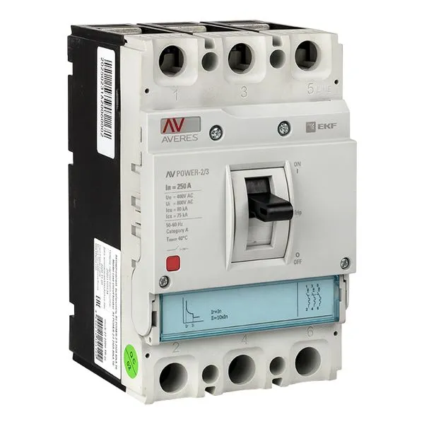 Выключатель автоматический в литом корпусе AV-POWER-2/3 250А 80кА TR EKF mccb-23-250H-TR-av
