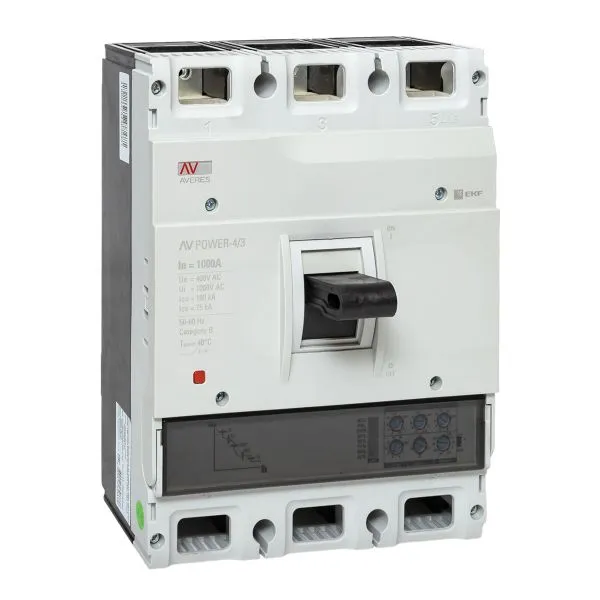 Выключатель автоматический в литом корпусе AV-POWER-4/3 1000А 100кА ETU2.0 EKF mccb-43-1000H-2.0-av
