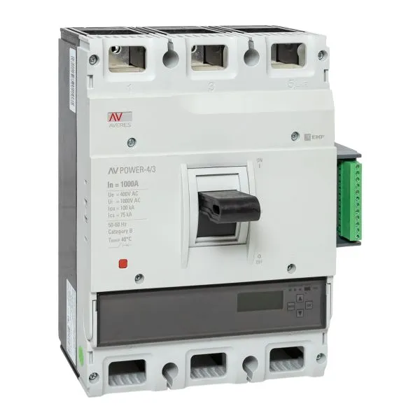 Выключатель автоматический в литом корпусе AV-POWER-4/3 1000А 100кА ETU6.2 EKF mccb-43-1000H-6.2-av