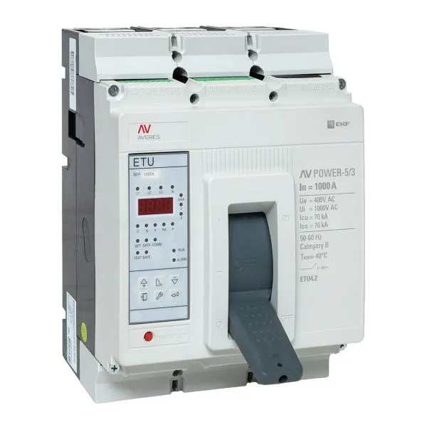Выключатель автоматический в литом корпусе AV-POWER-5/3 1000А 70кА ETU4.2 EKF mccb-53-1000M-4.2-av