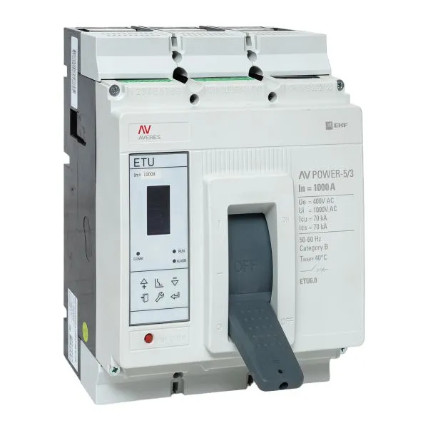 Выключатель автоматический в литом корпусе AV-POWER-5/3 1000А 70кА ETU6.0 EKF mccb-53-1000M-6.0-av