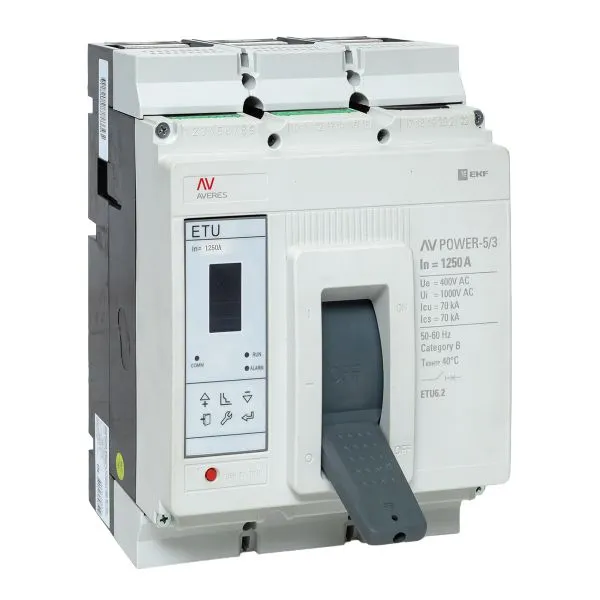 Выключатель автоматический в литом корпусе AV-POWER-5/3 1250А 70кА ETU6.2 EKF mccb-53-1250M-6.2-av