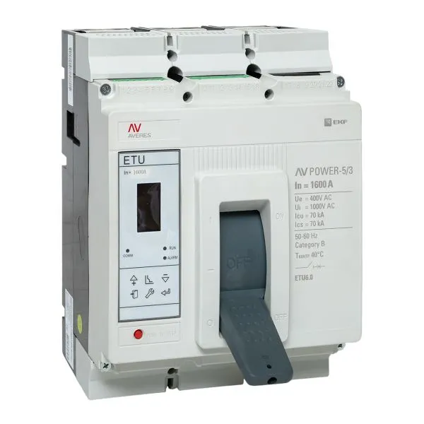 Выключатель автоматический в литом корпусе AV-POWER-5/3 1600А 70кА ETU6.0 EKF mccb-53-1600M-6.0-av