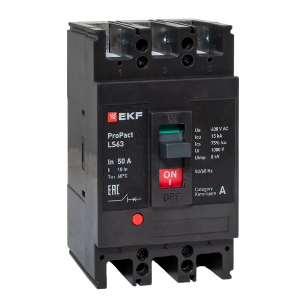 Выключатель автоматический в литом корпусе ProPact LS63 50А 3P 15кА EKF mccb-63-15-3-50-ls