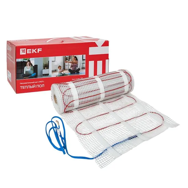 Теплый пол (мат нагревательный) "Уют" 10 кв.м. 1500 Вт EKF nm2-1500-10