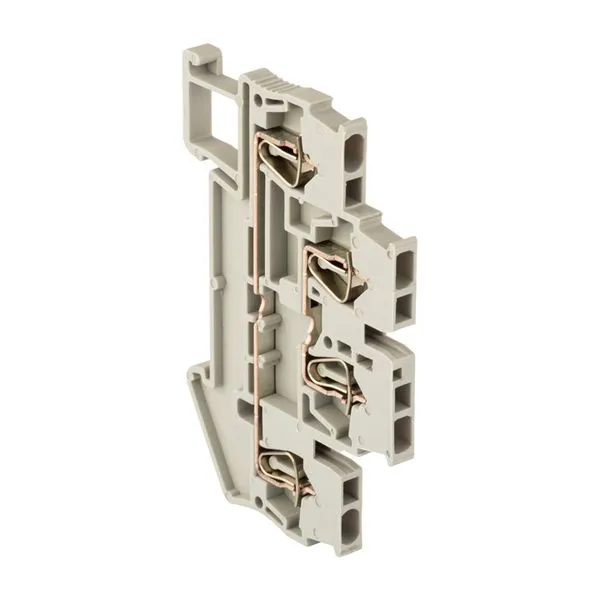 Клемма пружинная двухуровневая ST 1.5 мм2 4 вывода серая EKF plc-jxb-st-1.5-4-2