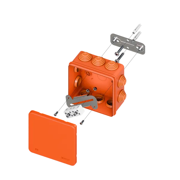 Коробка огнестойкая E45 100x100x50мм с клеммниками 4 полюса 0,5-4мм2 IP55 HF EKF plc-kmfr-100-404