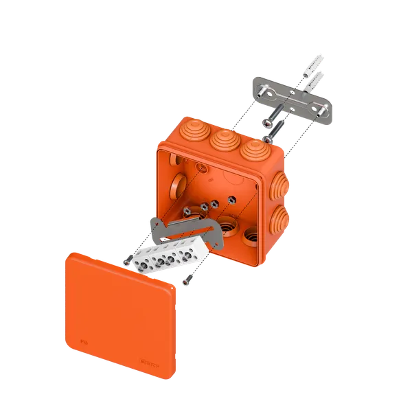 Коробка огнестойкая E45 100x100x50мм с клеммниками 7 полюсов 0,5-6мм2 IP55 HF EKF plc-kmfr-100-706