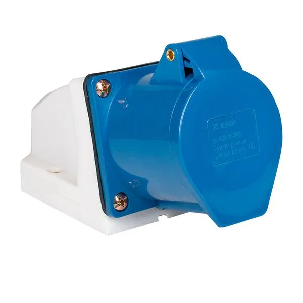 Розетка стационарная наружная 123 2Р+РЕ 32А 220В IP44 EKF ps-123-32-220