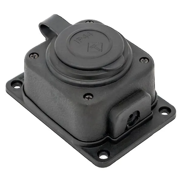 Роз. одномест. с защит. крышкой каучуковая 230В 2P+PE 16A IP44 EKF PRO RPS-014-16-230-44-r