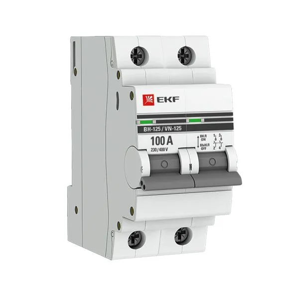 Выключатель нагрузки 2P 100А ВН-125 EKF PROxima SL125-2-100-pro