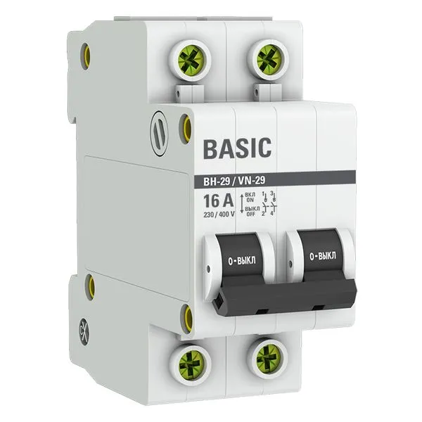 Выключатель нагрузки ВН-29 2P 16А BASIC SL29-2-16-bas EKF