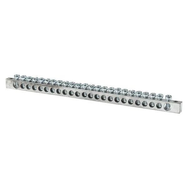 Шина PEN "ноль-земля" (6x9мм) 24 отв. цинк крепеж по краям EKF sn1-63-24-k