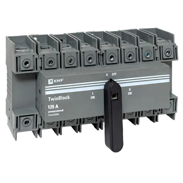Рубильник 125A 4P реверсивный c рукояткой для прямой установки TwinBlock EKF tb-s-125-4p-rev
