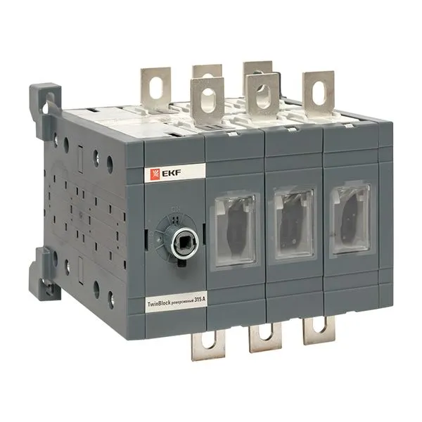 Рубильник 315A 3P реверсивный без рукоятки управления TwinBlock EKF tb-s-315-3p-rev