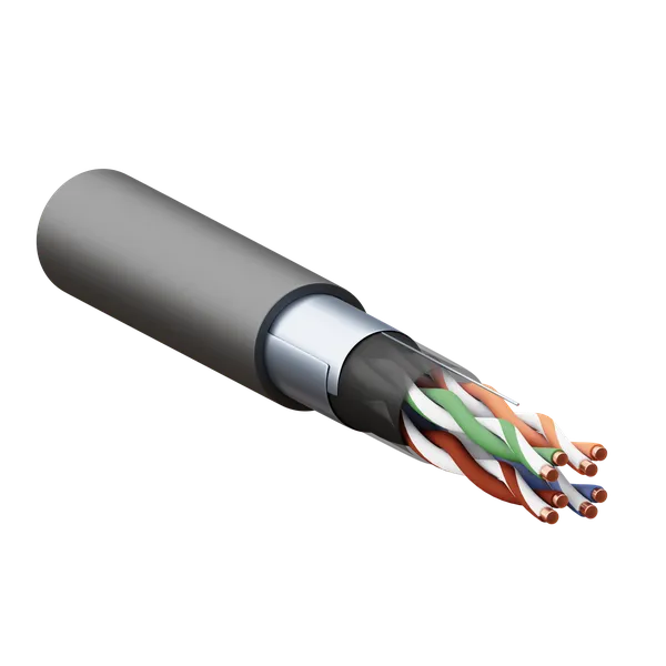 Кабель витая пара TERACOM Cat.5E F/UTP 4 пары solid внешний оболочка LDPE цвет черный (упак. 305м) TRC-5EFTP-04PE-BK-OUT3 EKF