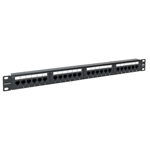 Патч-панель TERACOM 19'' Cat.5E 1U неэкранированная UTP 24 порта RJ-45 110 IDC TRC-PPNL-5EUTP-1U24 EKF