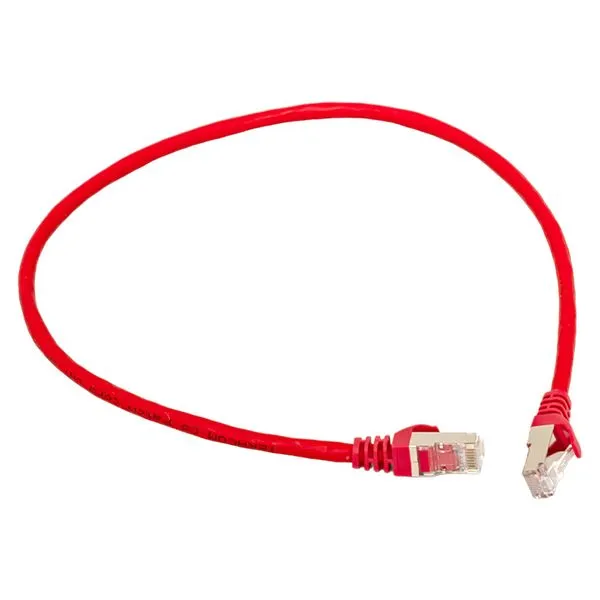 Патч-корд TERACOM CS Cat.6A экранированный S/FTP оболочка LSZH красный (0,5м) TRCS-6ASF-LSH-05M-RD EKF