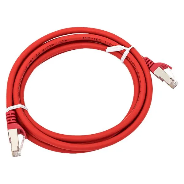 Патч-корд TERACOM CS Cat.6A экранированный S/FTP оболочка LSZH красный (2,0м) TRCS-6ASF-LSH-2M-RD EKF