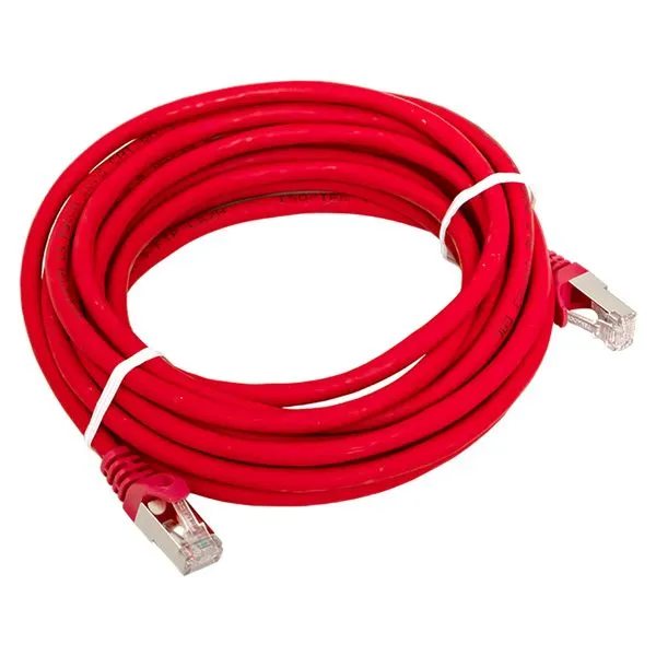 Патч-корд TERACOM CS Cat.6A экранированный S/FTP оболочка LSZH красный (5,0м) TRCS-6ASF-LSH-5M-RD EKF