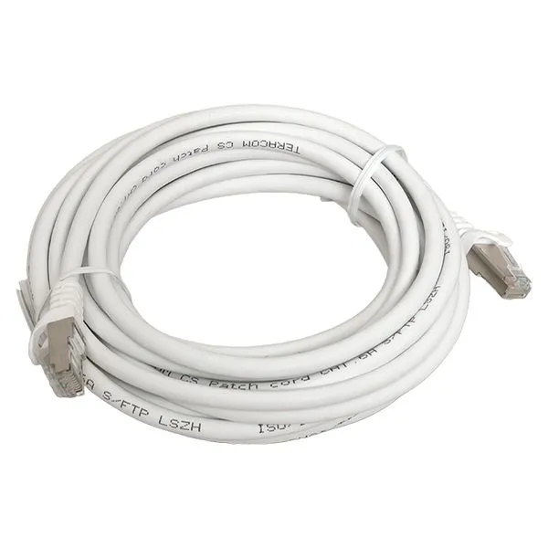 Патч-корд TERACOM CS Cat.6A экранированный S/FTP оболочка LSZH белый (5,0м) TRCS-6ASF-LSH-5M-WH EKF