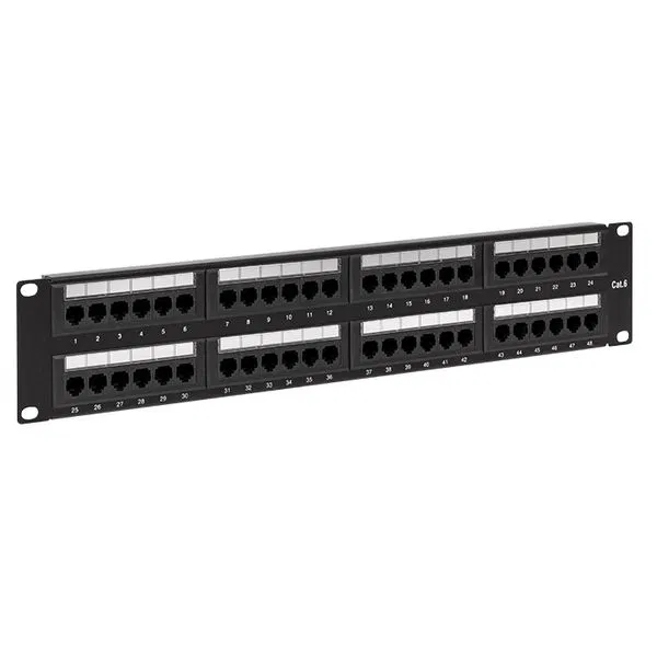 Патч-панель TERACOM CS 19'' Cat.6A 1U полный экран STP 24 порта RJ-45 Dual IDC с органайзером TRCS-PPNL-6ASTP-1U24 EKF