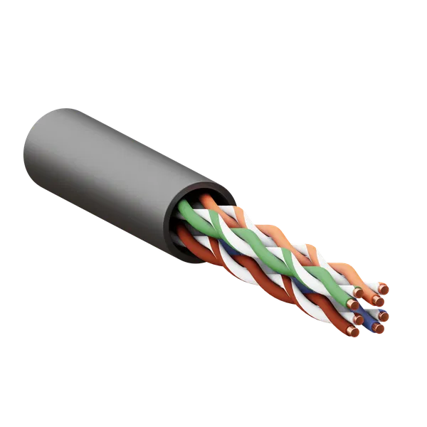 Кабель витая пара TERACOM PRO Cat.5E U/UTP 4 пары solid внешний 24AWG оболочка LDPE цвет черный (упак. 305м) TRP-5EUTP-04PE-BK-OUT3 EKF