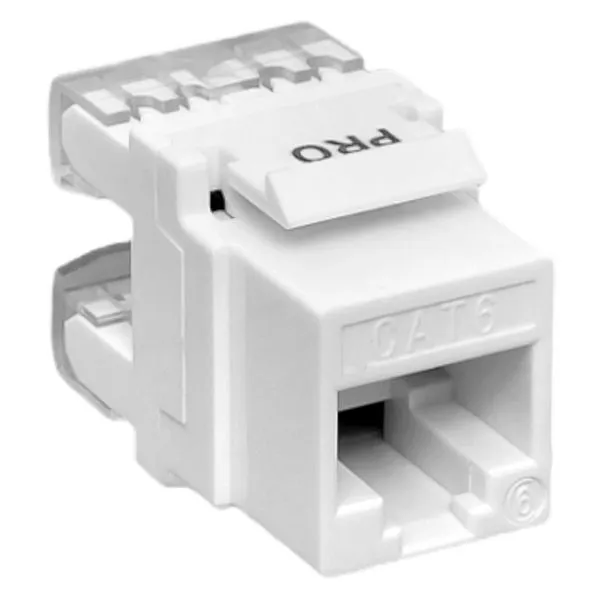 Модуль Keystone TERACOM PRO Cat.6 RJ-45 неэкранированный 110 IDC 180 градусов белый TRP-KSTN-180D-6UTP-WH EKF