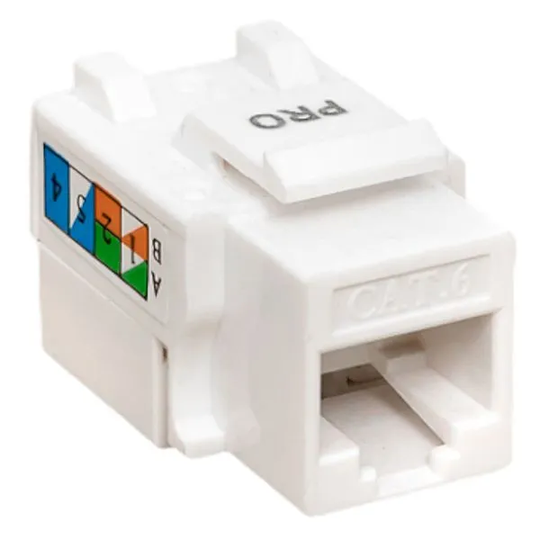 Модуль Keystone TERACOM PRO Cat.6 RJ-45 неэкранированный 110 IDC 90 градусов белый TRP-KSTN-90D-6UTP-WH EKF