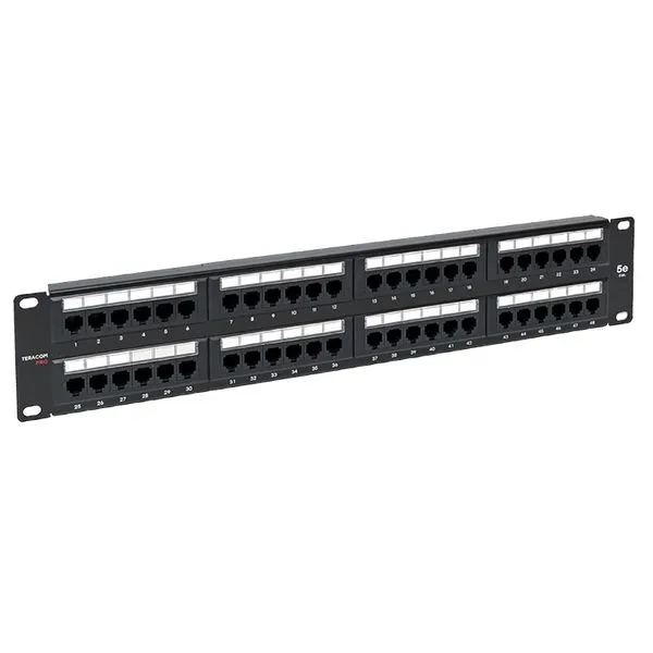 Патч-панель TERACOM PRO 19'' Cat.5E 2U неэкранированная UTP 48 портов RJ-45 Dual IDC TRP-PPNL-5EUTP-2U48 EKF